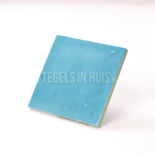 handvorm wandtegel 13x13 blauw soft glans