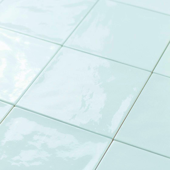 handvorm wandtegel 13x13 licht blauw soft glans