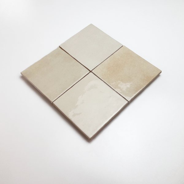 handvorm wandtegel 13x13 beige random glans