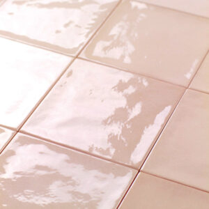 handvorm wandtegel 13x13 roze soft glans