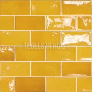 handvorm wandtegel 6,5x20 goud soft glans