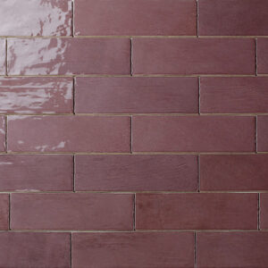 handvorm wandtegel river 6,5x20 juneberry paars glans