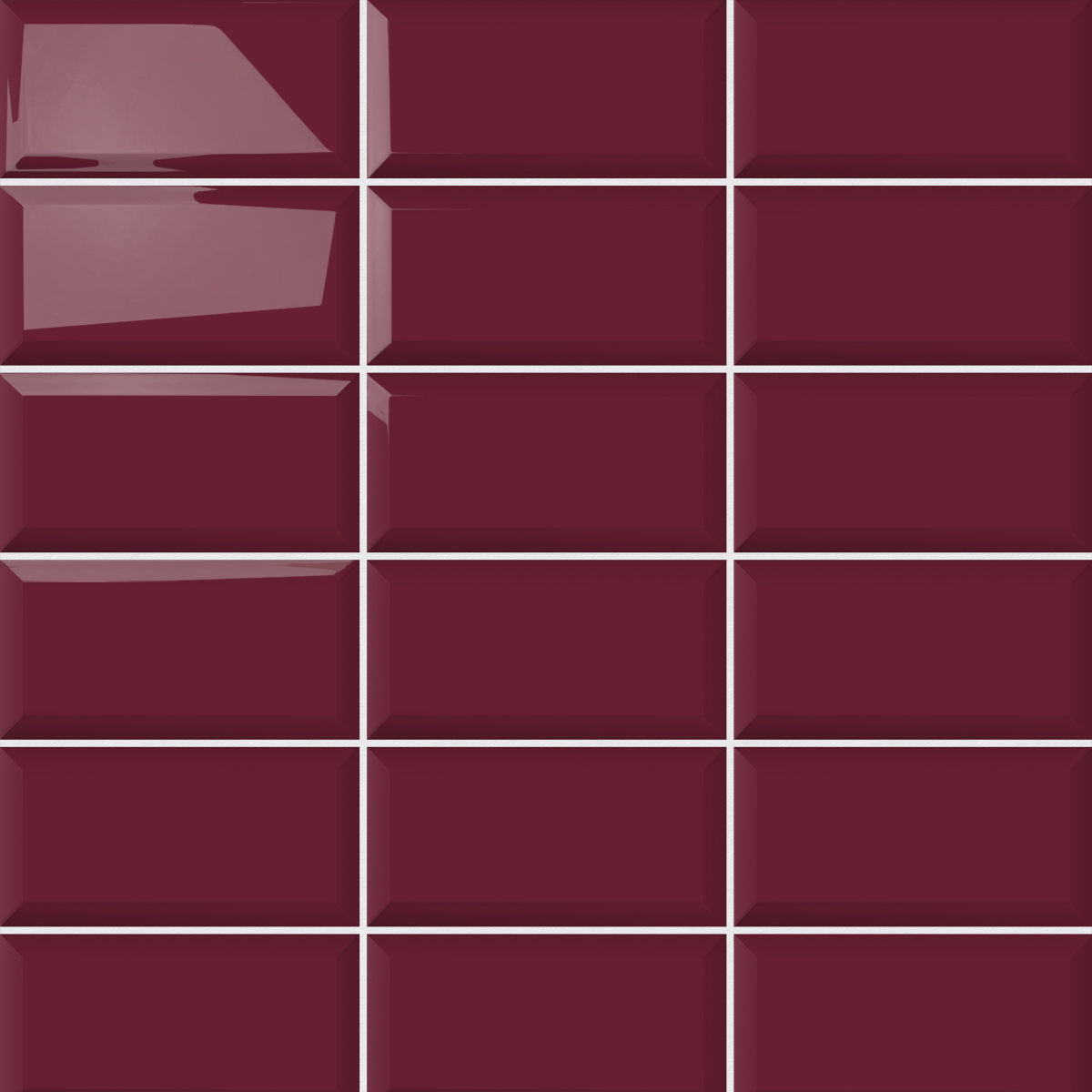 wandtegel metrotegel 10x20 bordeaux rood glans