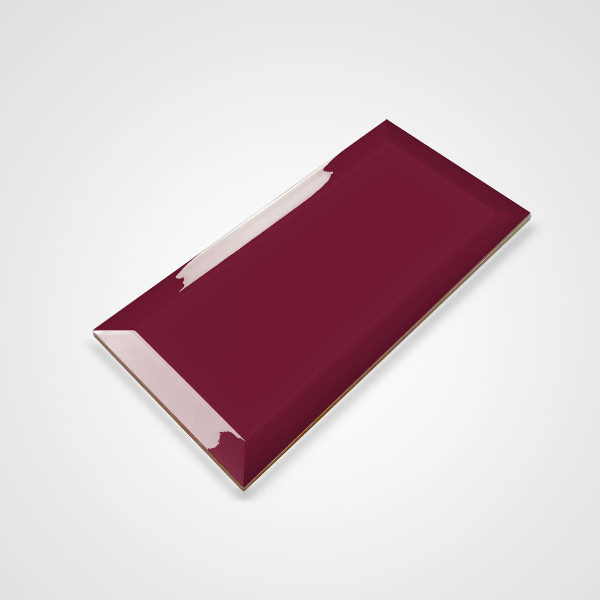 wandtegel metrotegel 10x20 bordeaux rood glans