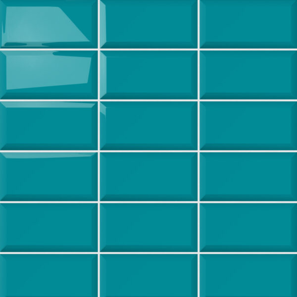 wandtegel metrotegel 10x20 licht blauw turquoise glans