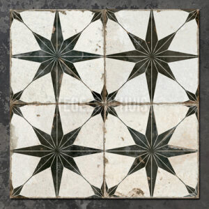 Vintage vloertegel FS Star N zwart 45x45cm 4 in 1
