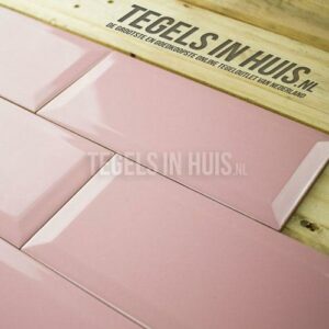 Wandtegel metrotegel 10x20 roze glans