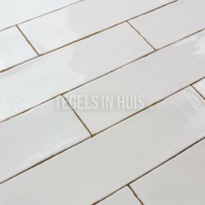EQ Langwerpige witjes 7,5x30 cm handvorm wandtegel glans wit