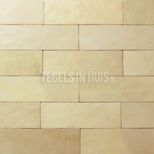Handvorm wandtegel 6,5x20 beige random glans