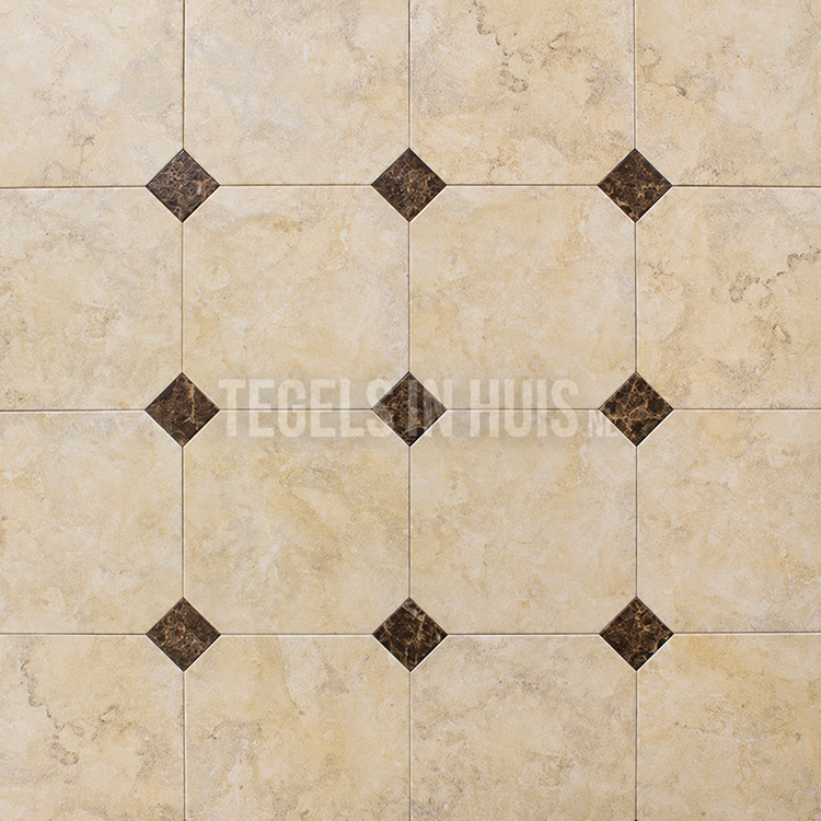 vloertegel wandtegel octagon marmerlook beige 20x20 r9