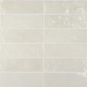 wandtegel 6,5x20 cm licht groen handvormlook green parelmoer effect