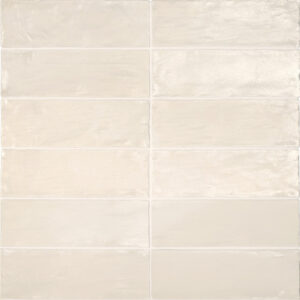wandtegel 6,5x20 cm beige handvormlook cream parelmoer effect