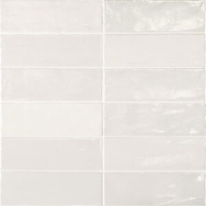 wandtegel 6,5x20 cm wit handvormlook white parelmoer effect