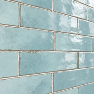wandtegel equipe tribeca aquarel blauw glans 6x24,6 cm