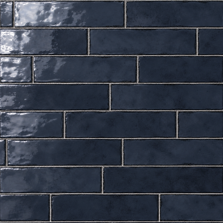 wandtegel equipe tribeca diep blauw glans 6x24,6 cm