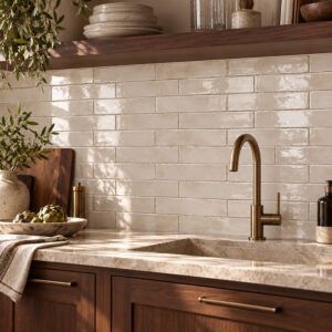 wandtegel equipe tribeca havermout beige glans 6x24,6 cm