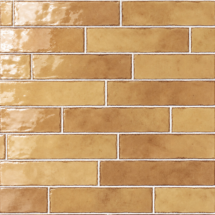 wandtegel equipe tribeca oker geel glans 6x24,6 cm
