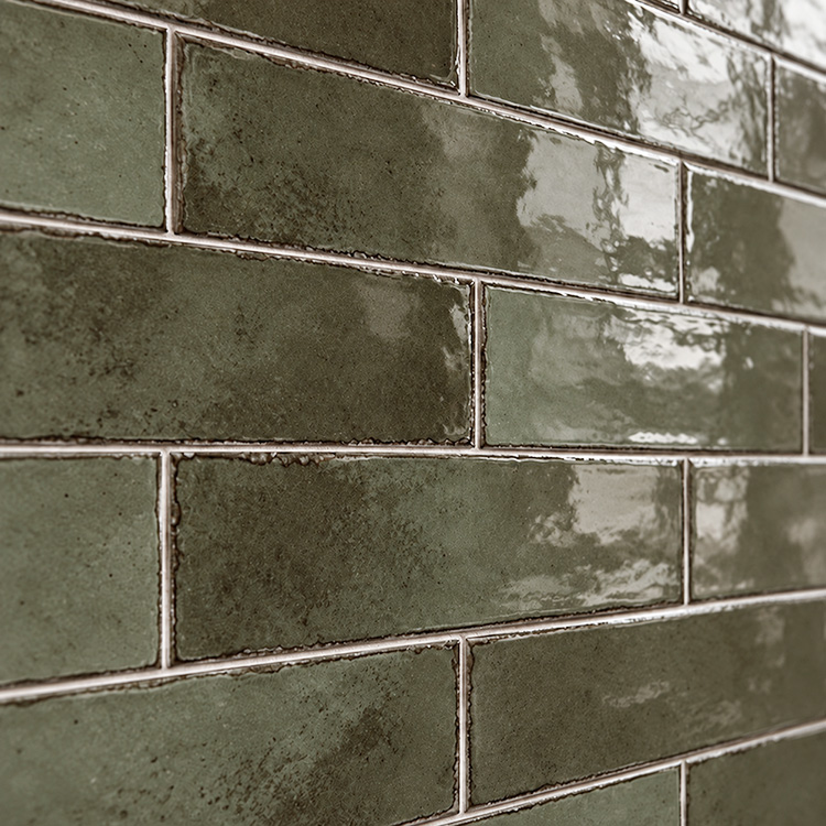 wandtegel equipe tribeca sage groen glans 6x24,6 cm