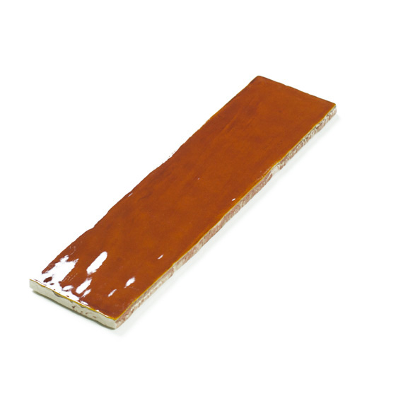 eq langwerpige witjes 7,5x30 handvorm wandtegel cognac bruin glans craquelé