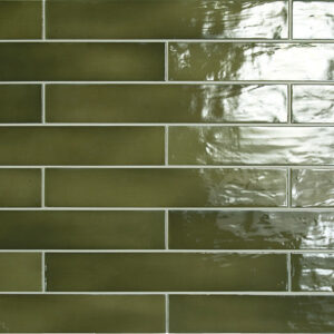 equipe wandtegel manacor 6,5x40 basil groen glans handvorm zellige look 26928