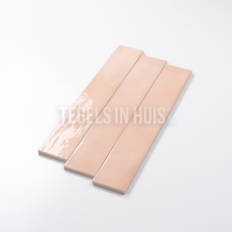 equipe wandtegel manacor 6,5x40 blush roze glans handvorm zellige look 26924