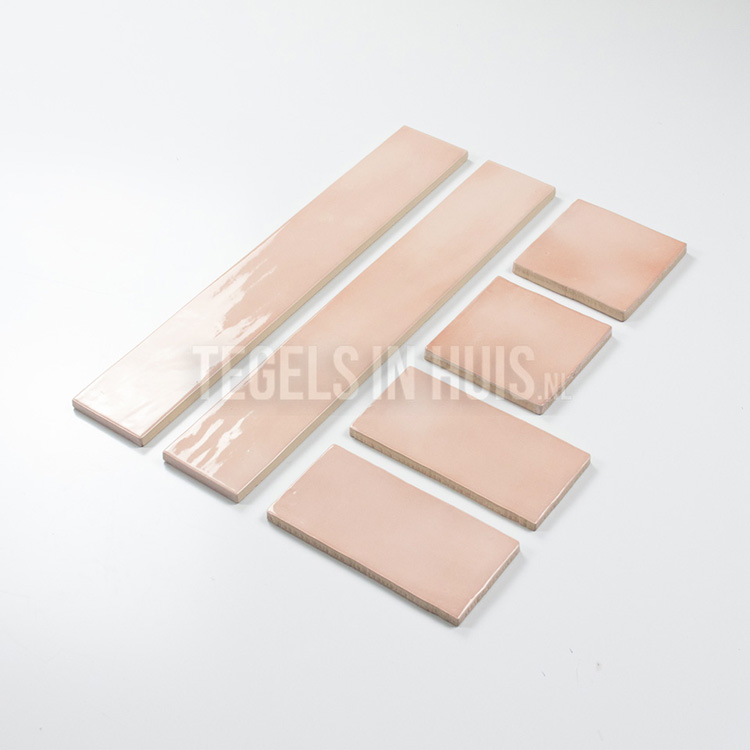 equipe wandtegel manacor 6,5x40 blush roze glans handvorm zellige look 26924