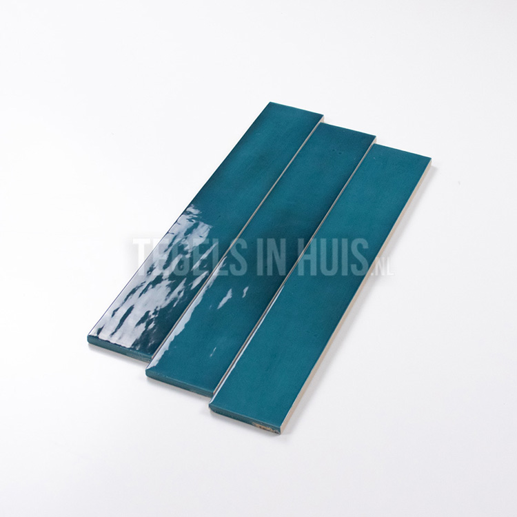 equipe wandtegel manacor 6,5x40 glacier blauw glans handvorm zellige look 26925