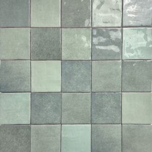 porcelacasa wandtegel random 10x10 handvorm mix groen glans 0,5m2