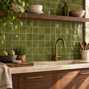 wandtegel equipe manacor basilicum groen glans 10x10 cm