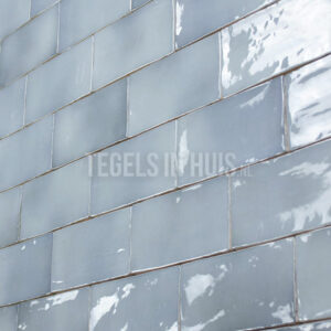 equipe wandtegel manacor 7,5x15 moon blauw glans handvorm zellige look 26901