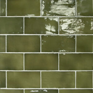 equipe wandtegel manacor 7,5x15 basil groen glans handvorm zellige look 26908