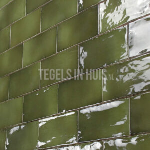 equipe wandtegel manacor 7,5x15 basil groen glans handvorm zellige look 26908