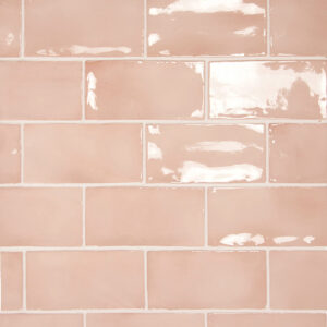 equipe wandtegel manacor 7,5x15 blush roze glans handvorm zellige look 26904