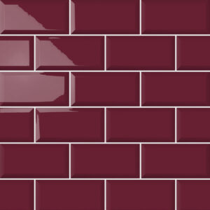 Wandtegel metrotegel 10×20 bordeaux rood glans