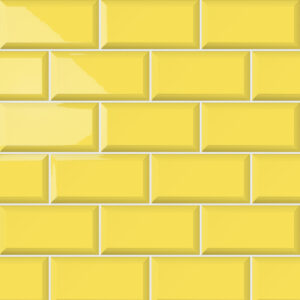 Wandtegel metrotegel 10×20 geel glans