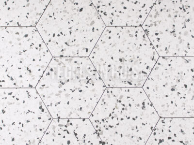 vloertegel wandtegel tempo hexagon terrazzo wit zwart 20x24 tozcv1775 1