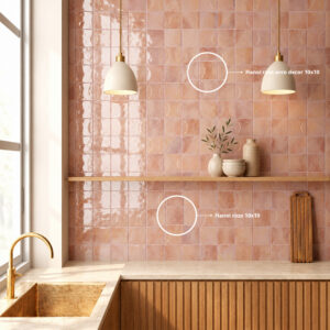 wandtegel equipe hanoi arco roze glans 10x10 cm