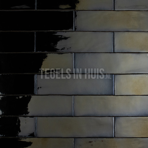 eq langwerpige witjes 7,5x30 cm handvorm wandtegel luxe zilver metaal effect glans
