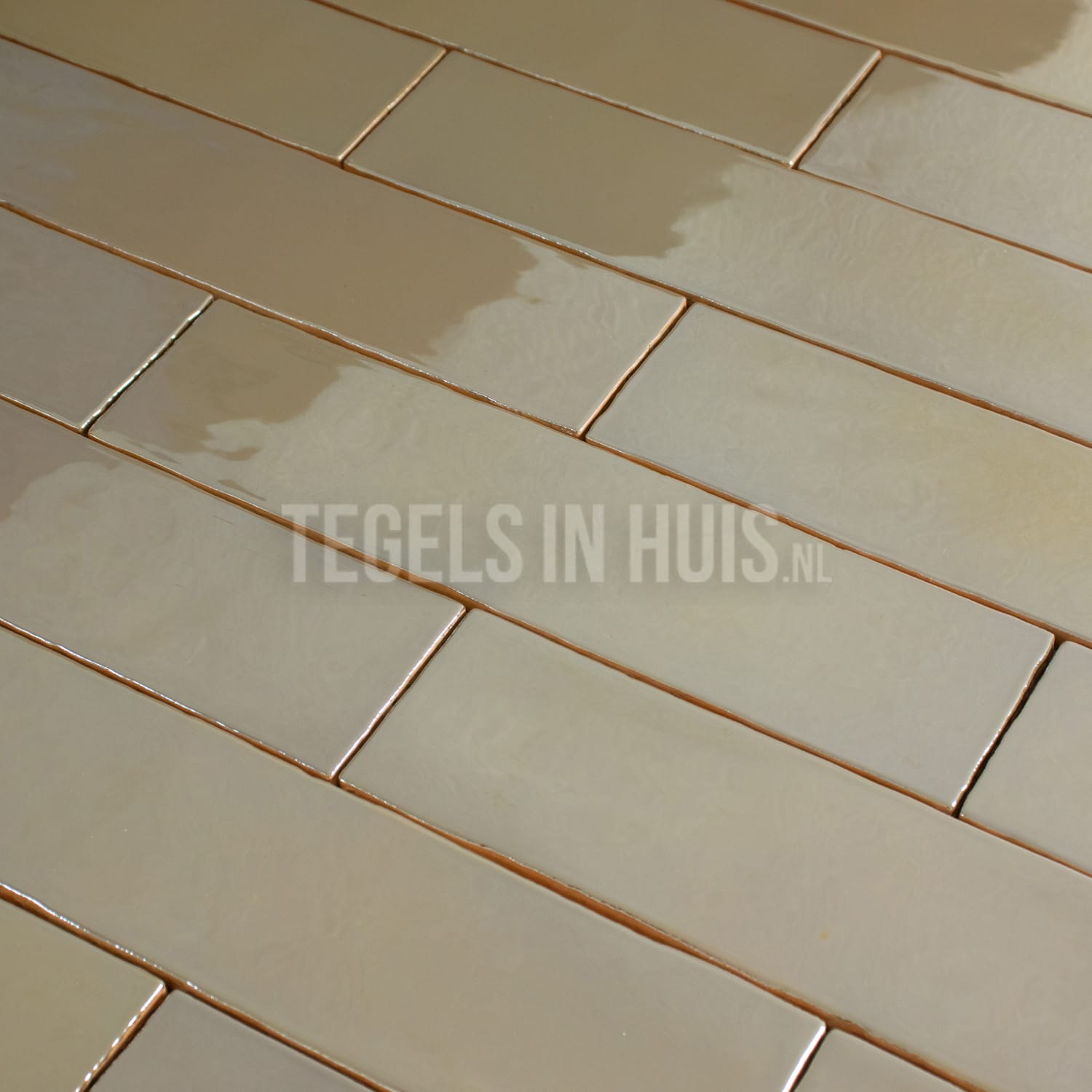 eq langwerpige witjes 7,5x30 cm handvorm wandtegel luxe goud metaal effect glans