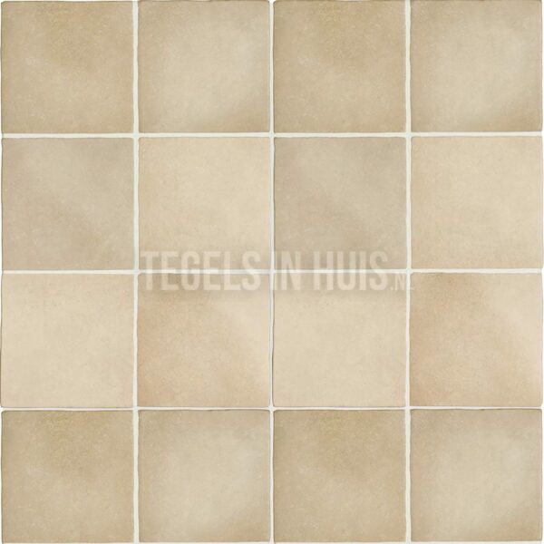 handvorm wandtegel 13x13 beige random mat