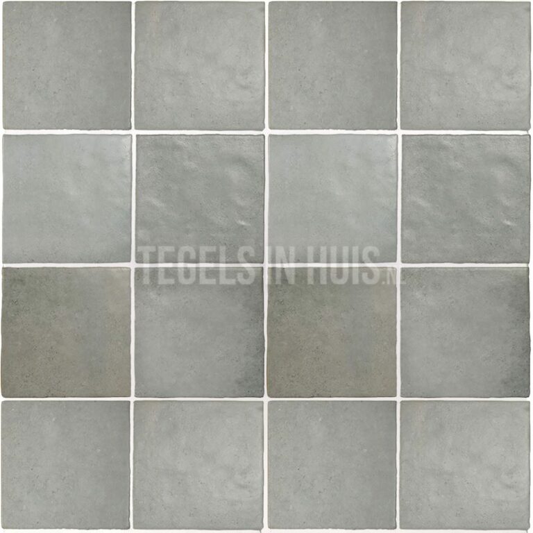 handvorm wandtegel 13x13 grijs random mat