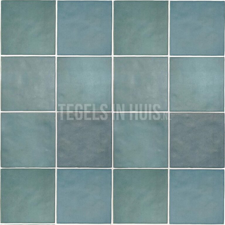 handvorm wandtegel 13x13 licht blauw random mat