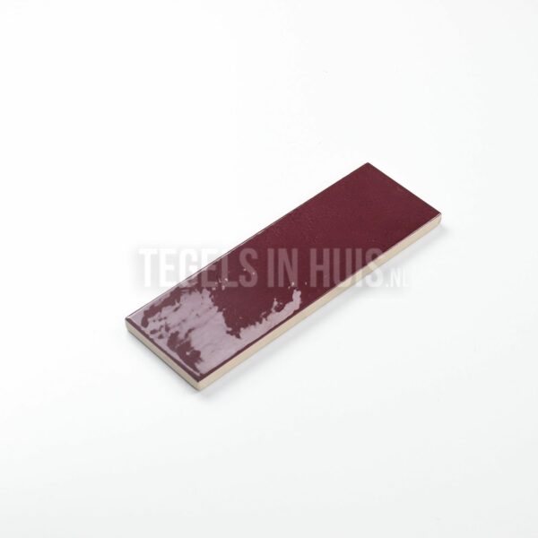 handvorm wandtegel 6,5x20 bordeaux rood soft glans