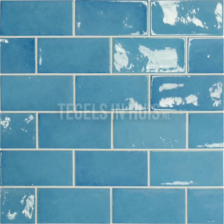 handvorm wandtegel 6,5x13 blauw soft glans
