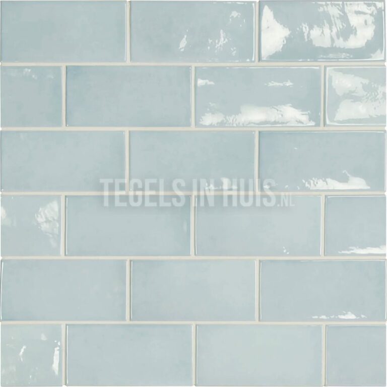 handvorm wandtegel 6,5x13 licht blauw soft glans
