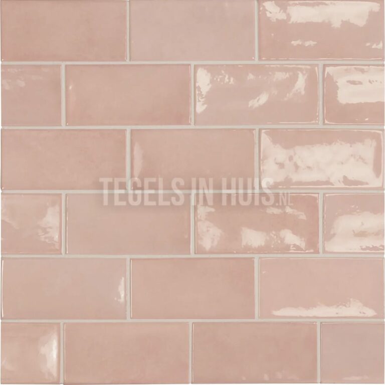 handvorm wandtegel 6,5x13 roze soft glans