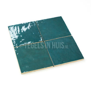 handvorm wandtegel river 13x13 quetzal donker blauw glans