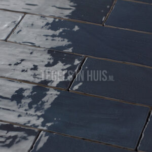 handvorm wandtegel river 6,5x20 reef blauw glans