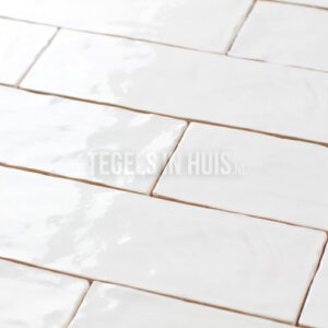 handvorm wandtegel river 6,5x20 wit glans