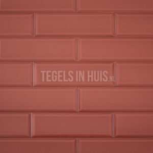 metro wandtegel 10x30 havana craquele coral rood